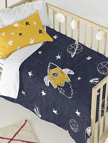Parure housse de couette 2 pièces Starspace Lit Bébé "Happyfriday