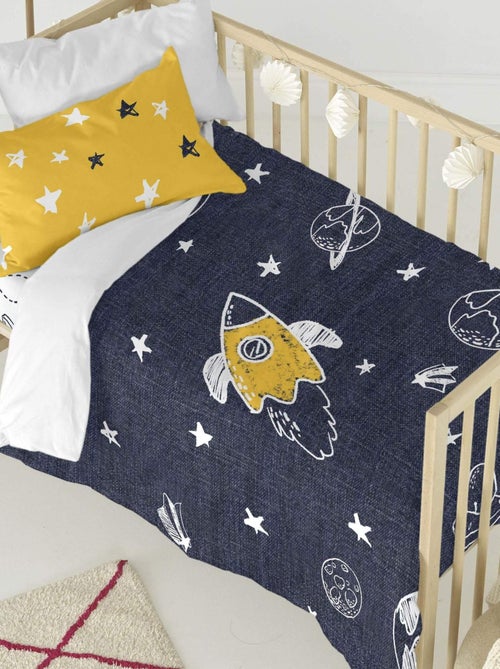 Parure housse de couette 2 pièces Starspace Lit Bébé "Happyfriday" - Kiabi