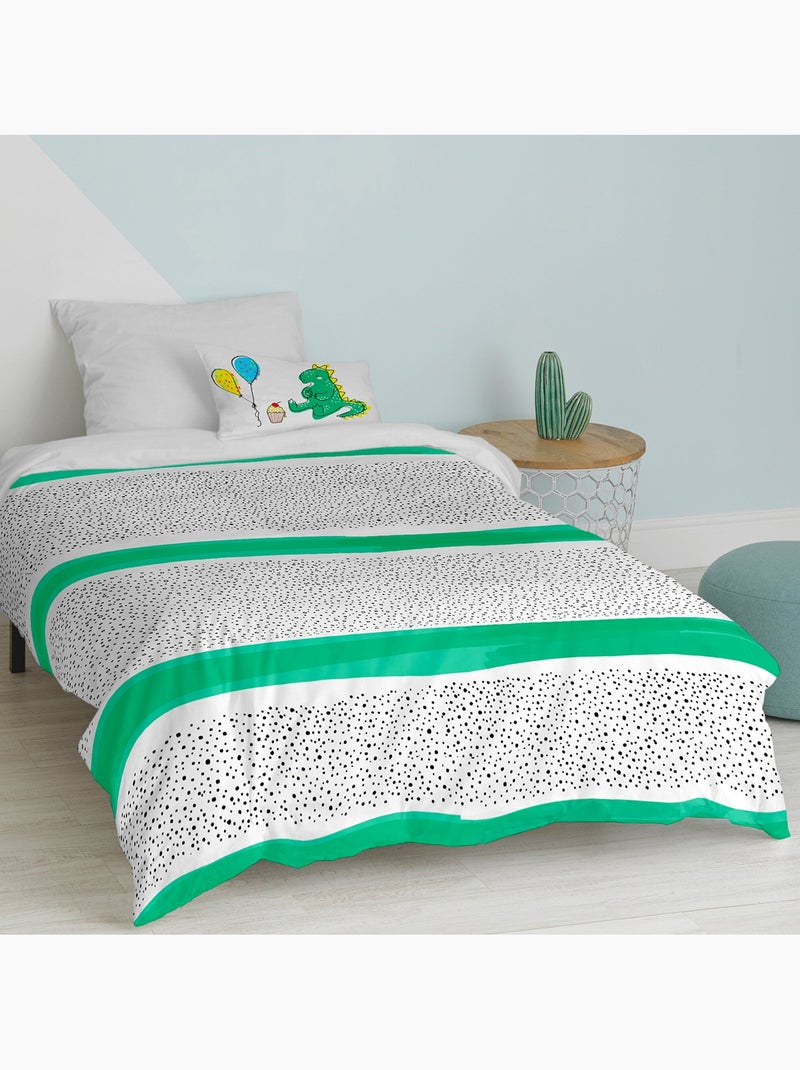Parure housse de couette 2 pièces Topping "Happyfriday" Blanc - Kiabi