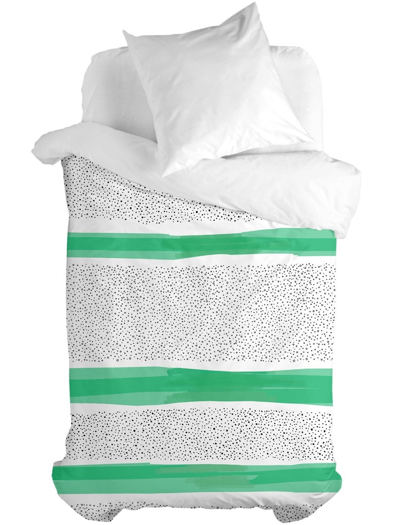 Parure housse de couette 2 pièces Topping "Happyfriday" Blanc - Kiabi