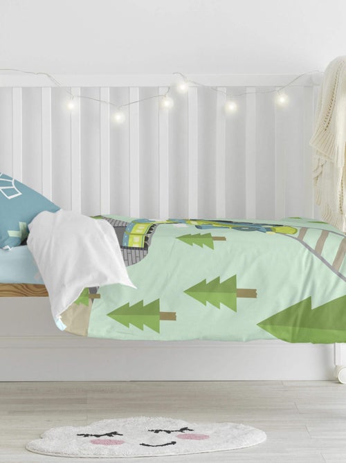 Parure housse de couette 2 pièces Train Lit Bébé "Happyfriday" - Kiabi