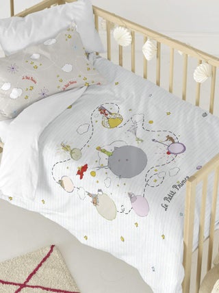 Parure housse de couette 2 pièces Voyageur Lit Bébé "Happyfriday"
