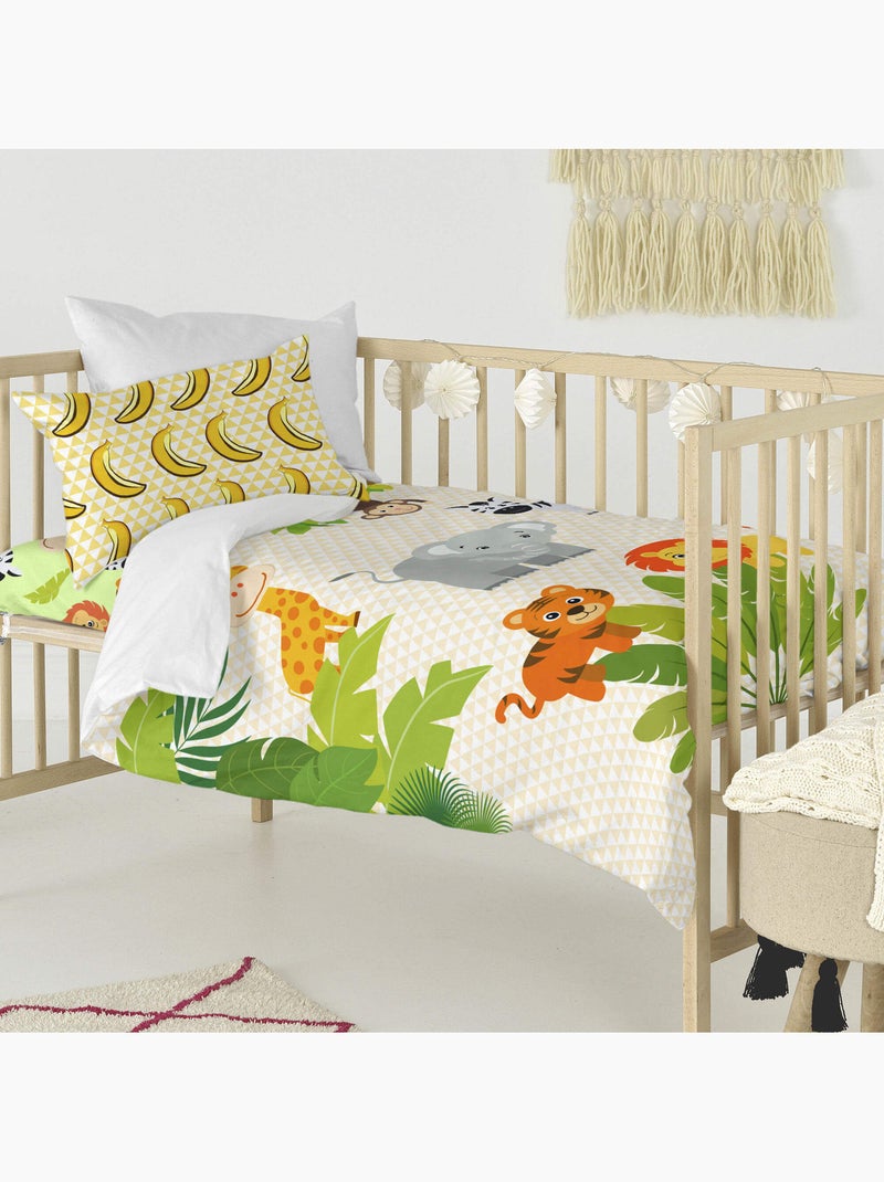 Parure housse de couette 2 pièces Wild Berceau "Happyfriday" Multicolore - Kiabi