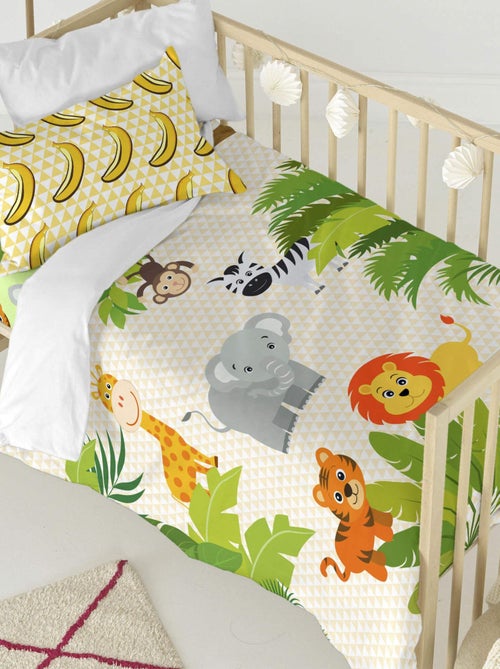 Parure housse de couette 2 pièces Wild Lit Bébé "Happyfriday" - Kiabi