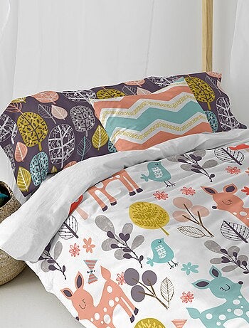 Parure housse de couette 2 pièces Woodland "Happyfriday
