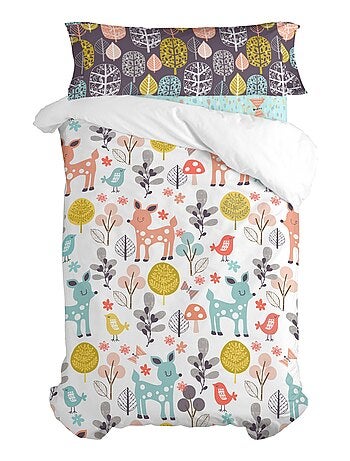 Parure housse de couette 2 pièces Woodland "Happyfriday