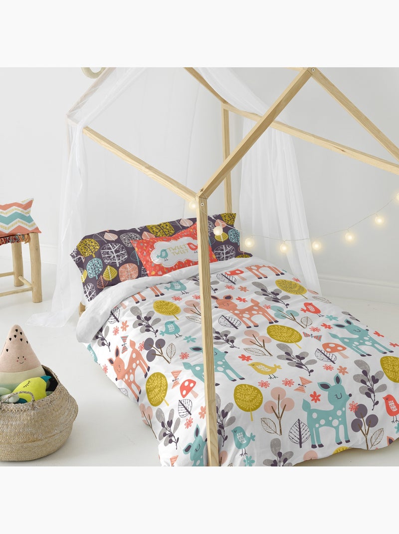 Parure housse de couette 2 pièces Woodland "Happyfriday" Multicolore - Kiabi