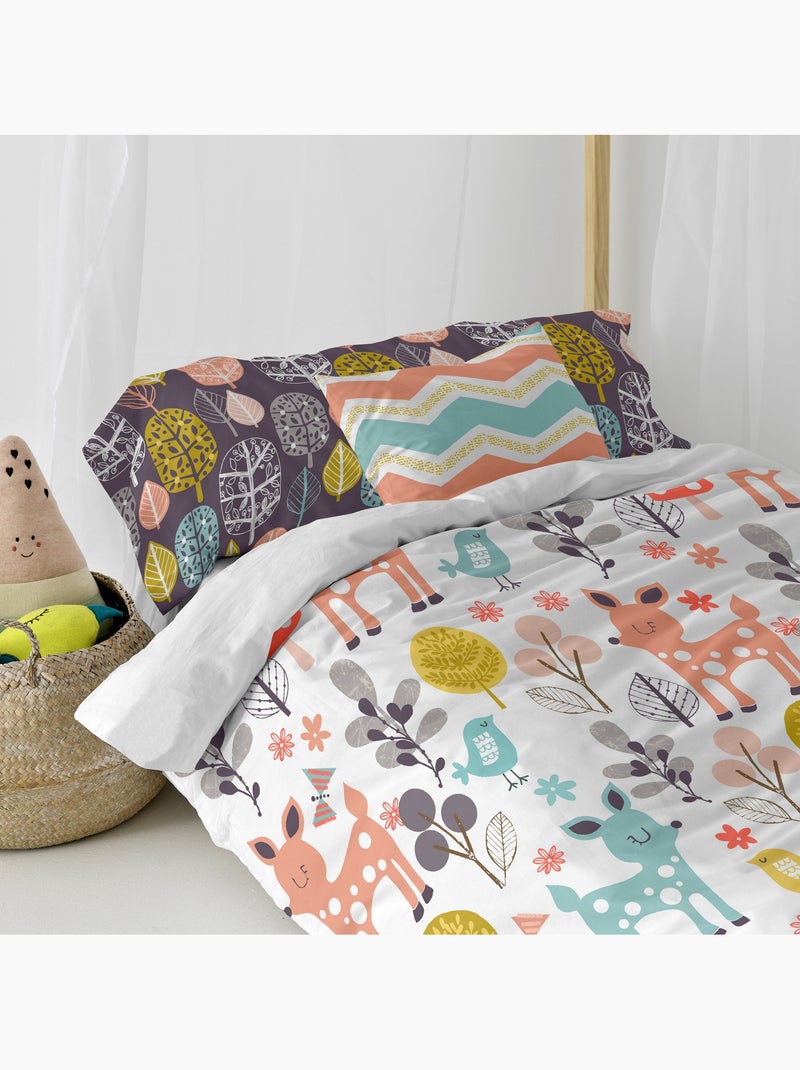 Parure housse de couette 2 pièces Woodland "Happyfriday" Multicolore - Kiabi