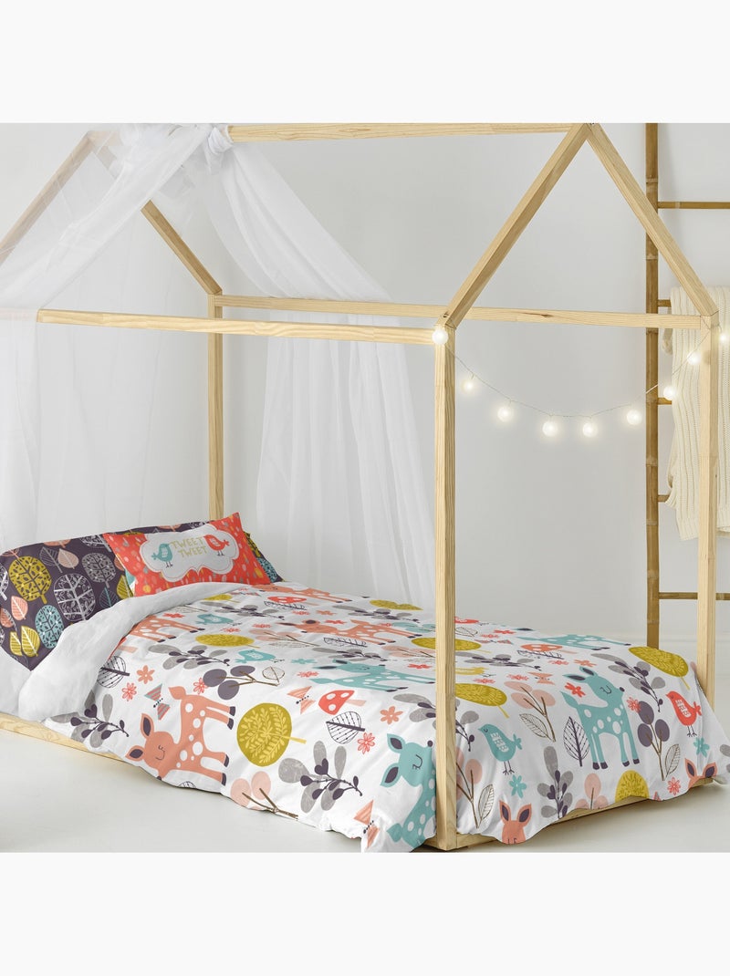 Parure housse de couette 2 pièces Woodland "Happyfriday" Multicolore - Kiabi