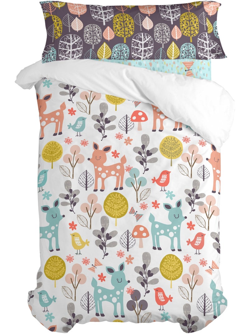 Parure housse de couette 2 pièces Woodland "Happyfriday" Multicolore - Kiabi