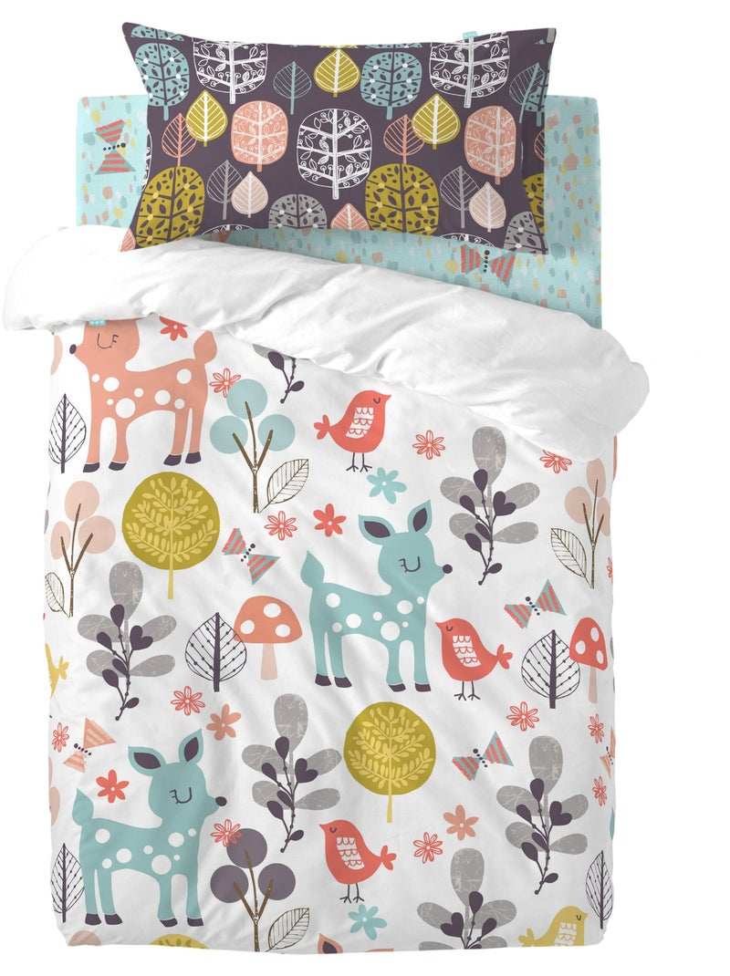 Parure housse de couette 2 pièces woodland lit bébé "happyfriday" Multicolore - Kiabi