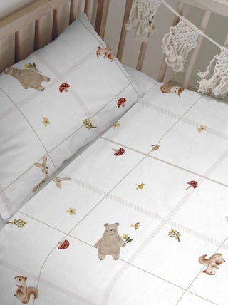 Parure housse de couette 2 pièces Woods animals "Happyfriday"