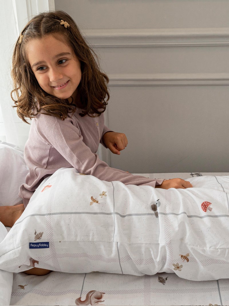 Parure housse de couette 2 pièces Woods animals "Happyfriday" Blanc - Kiabi