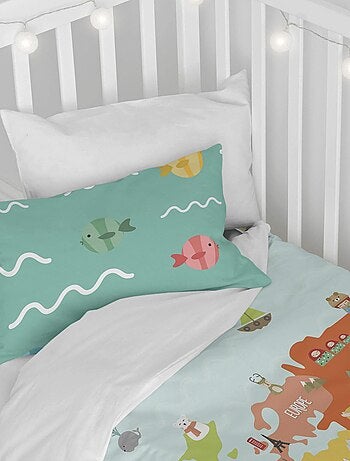 Parure housse de couette 2 pièces World map Lit Bébé "Happyfriday