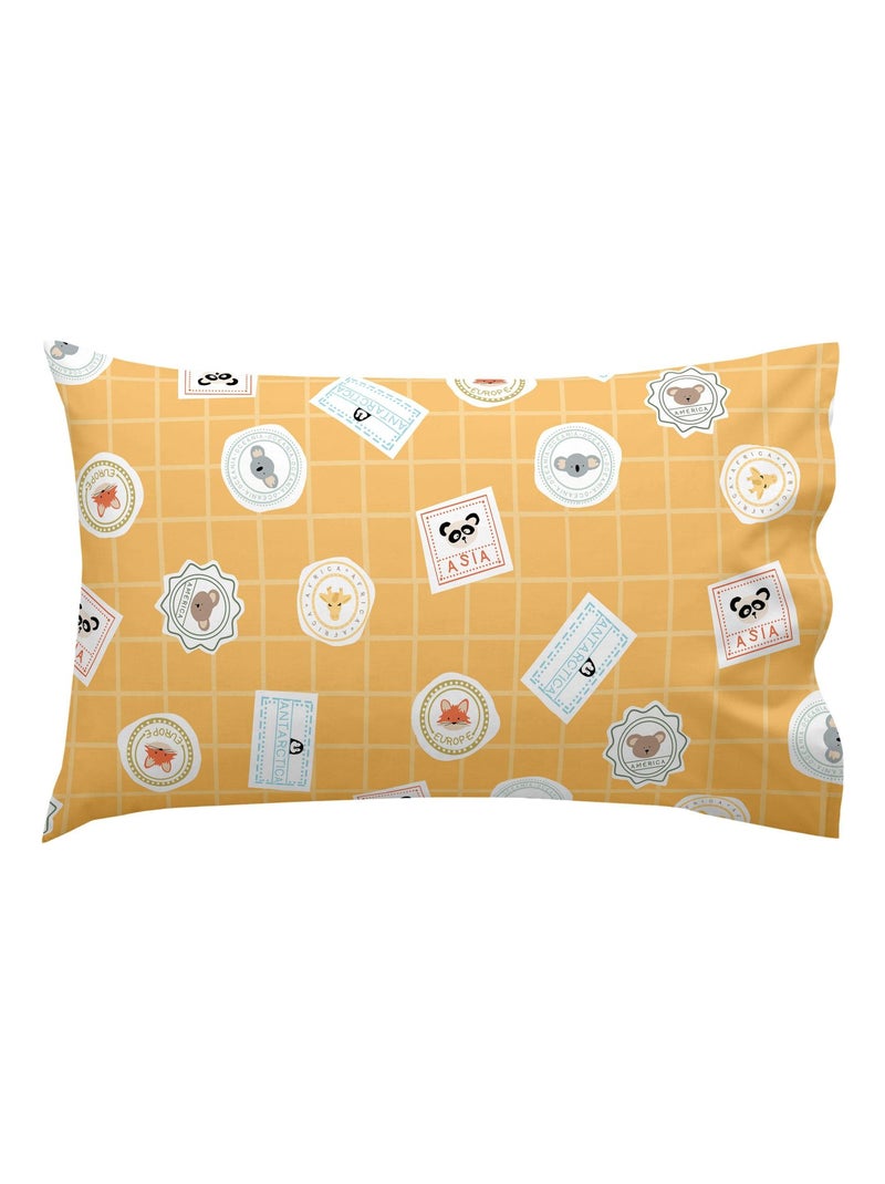 Parure housse de couette 2 pièces World trip "Happyfriday" Blanc - Kiabi