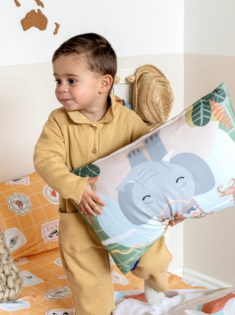 Parure housse de couette 2 pièces World trip "Happyfriday" Blanc - Kiabi