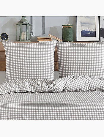 Parure housse de couette 220 x 240 cm Coton imprimé Vichy