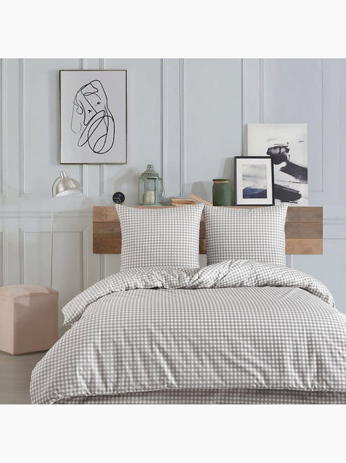 Parure housse de couette 220 x 240 cm Coton imprimé Vichy - Kiabi Parure housse de couette 220 x 240 cm Coton imprimé Vichy - Kiabi