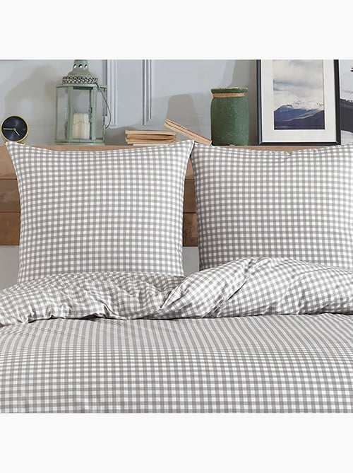 Parure housse de couette 220 x 240 cm Coton imprimé Vichy - Kiabi Parure housse de couette 220 x 240 cm Coton imprimé Vichy - Kiabi