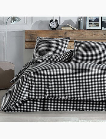 Parure housse de couette 220 x 240 cm Coton imprimé Vichy