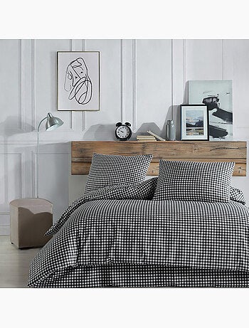 Parure housse de couette 220 x 240 cm Coton imprimé Vichy