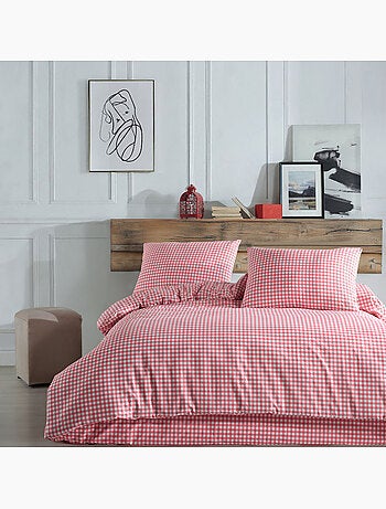 Parure housse de couette 220 x 240 cm Coton imprimé Vichy
