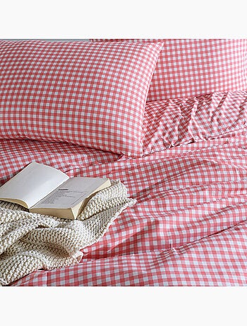 Parure housse de couette 220 x 240 cm Coton imprimé Vichy