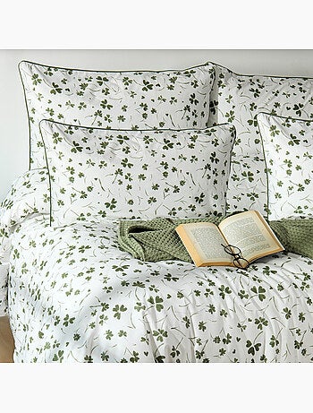 Parure housse de couette 240 x 220 cm Coton imprimé trèfle