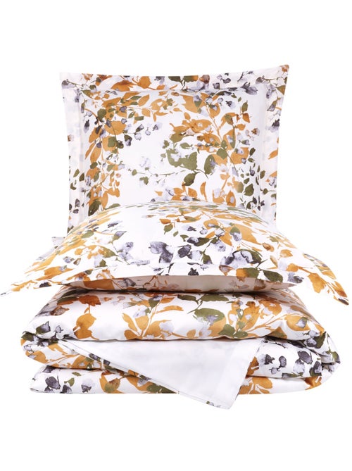 Parure housse de couette 240x220 cm Coton Floral Automnal - Kiabi