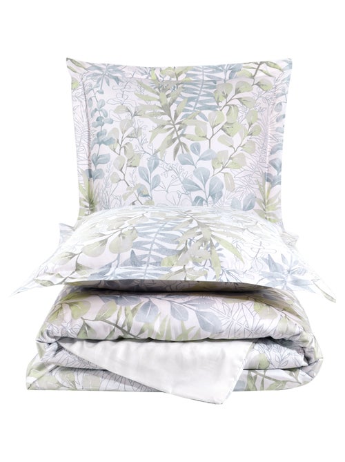 Parure housse de couette 240x220 cm et 2 taies d'oreiller 63x63cm satin de coton imprimé - Kiabi Parure housse de couette 240x220 cm et 2 taies d'oreiller 63x63cm satin de coton imprimé - Kiabi