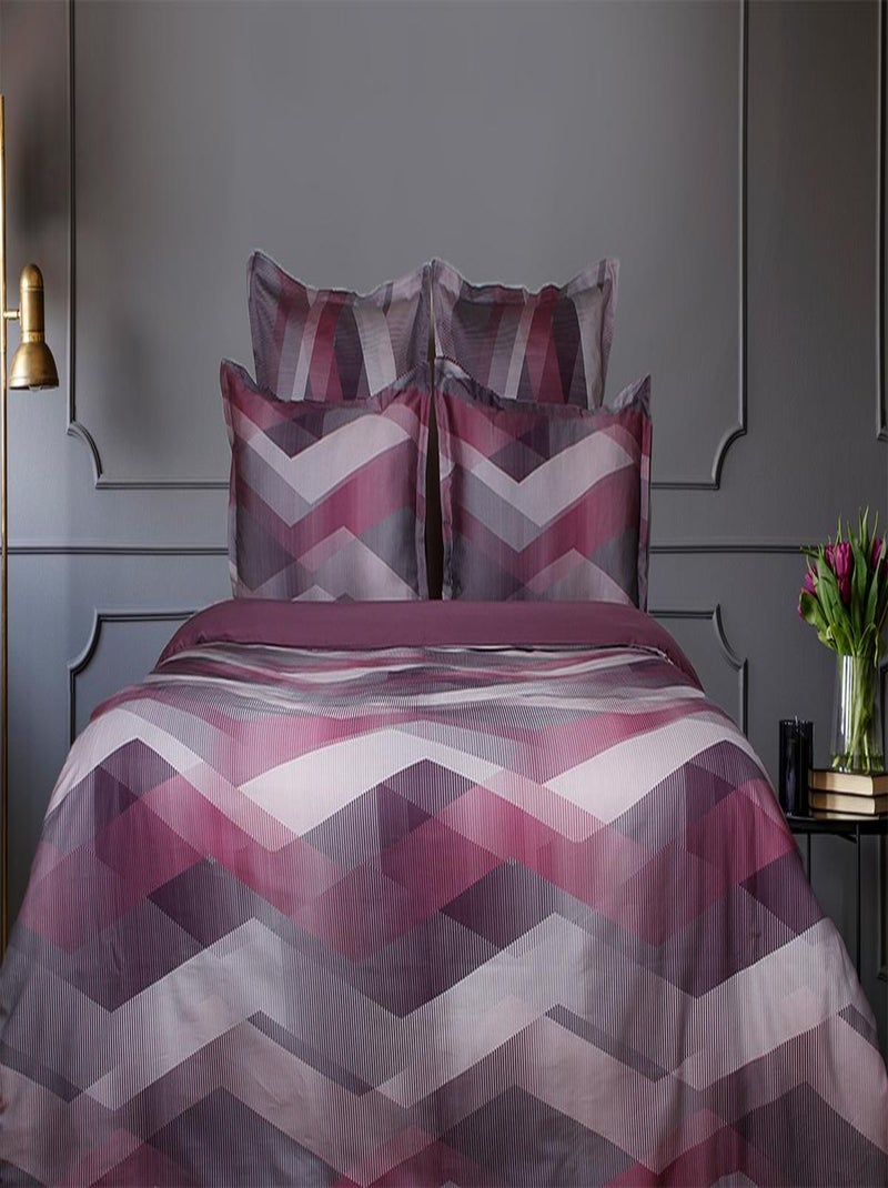 Parure housse de couette 240x220 cm+2 TO 63x63 cm satin de coton Mauve - Kiabi