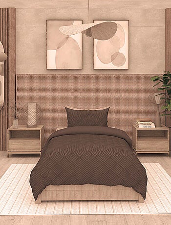 Parure housse de couette 3D microfibre GAIA, par Soleil d'Ocre avec 1 taie d'oreiller