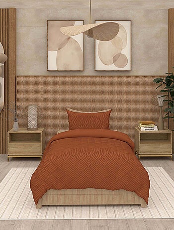 Parure housse de couette 3D microfibre GAIA, par Soleil d'Ocre avec 1 taie d'oreiller