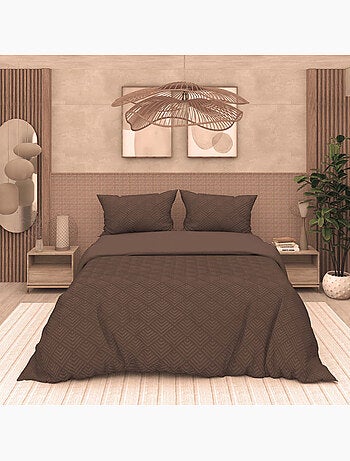 Parure housse de couette 3D microfibre GAIA, par Soleil d'Ocre avec 2 taies d'oreiller