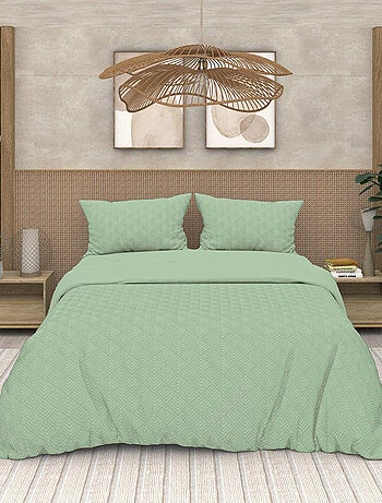 Parure housse de couette 3D microfibre GAIA, par Soleil d'Ocre avec 2 taies d'oreiller