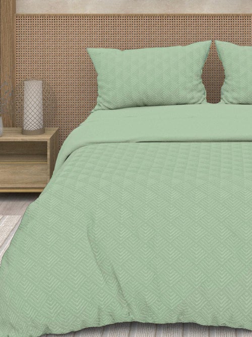 Parure housse de couette 3D microfibre GAIA, par Soleil d'Ocre avec 2 taies d'oreiller - Kiabi