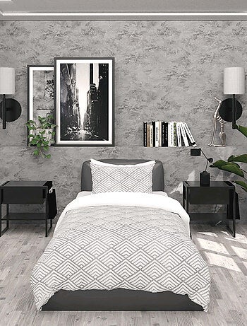 Parure housse de couette 3D microfibre LAYA, par Soleil d'Ocre avec 1 taie d'oreiller