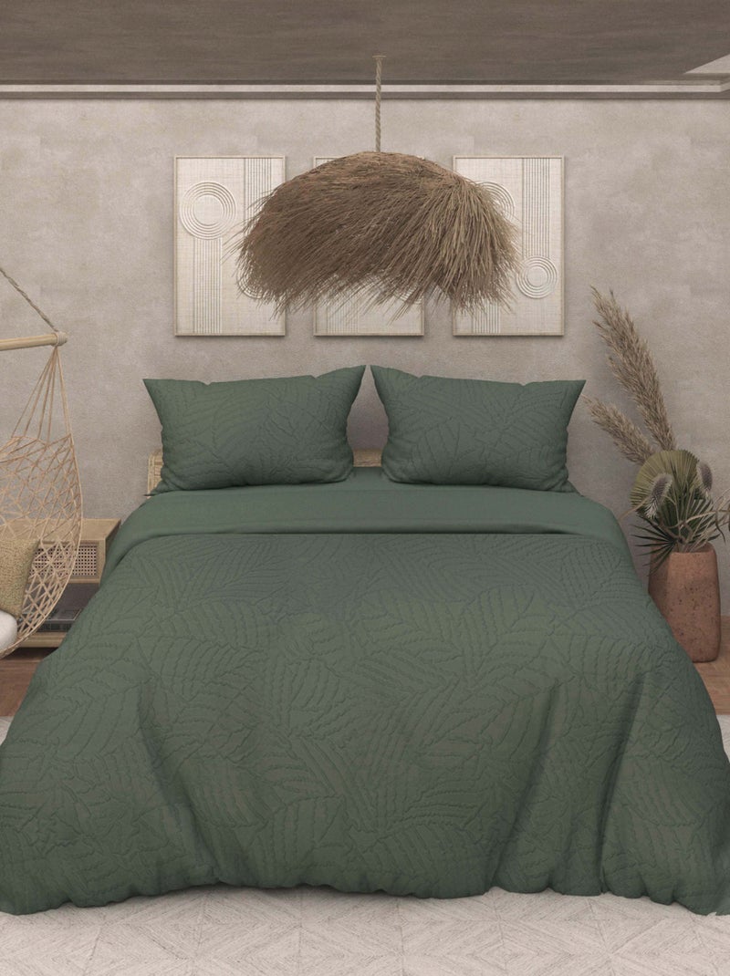 Parure housse de couette 3d microfibre maya, par soleil d'ocre Kaki - Kiabi