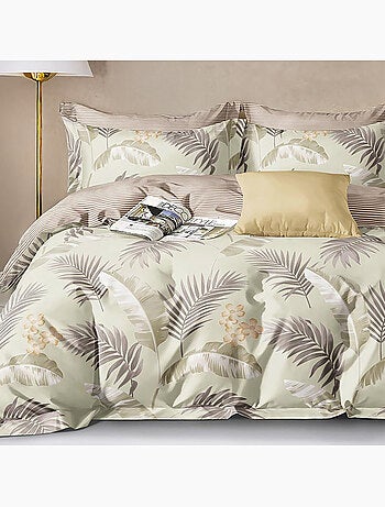 Parure housse de couette avec taie à volant 100% coton - Amonda