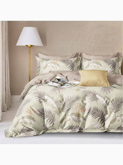 Parure housse de couette avec taie à volant 100% coton - Amonda - Kiabi