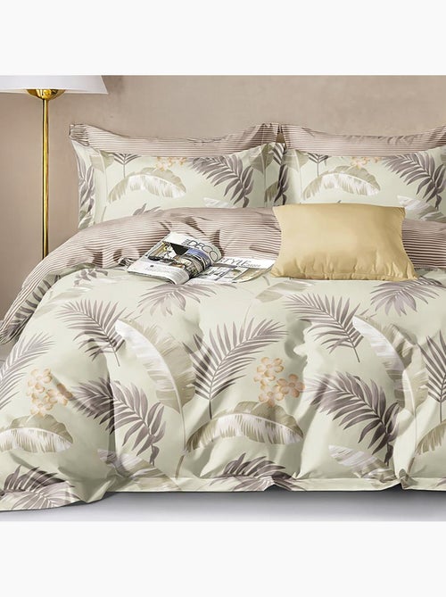 Parure housse de couette avec taie à volant 100% coton - Amonda - Kiabi