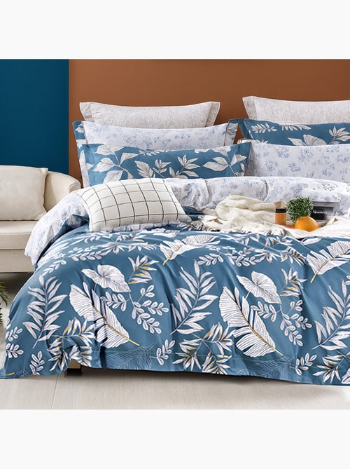 Parure housse de couette avec taie à volant 100% coton - Azuralis - Kiabi