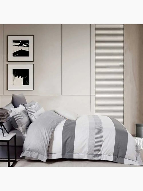 Parure housse de couette avec taie à volant 100% coton - Calvin - Kiabi