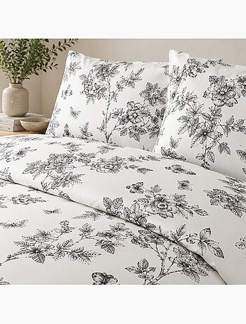 Parure housse de couette avec taie à volant 100% coton - Jouvelle