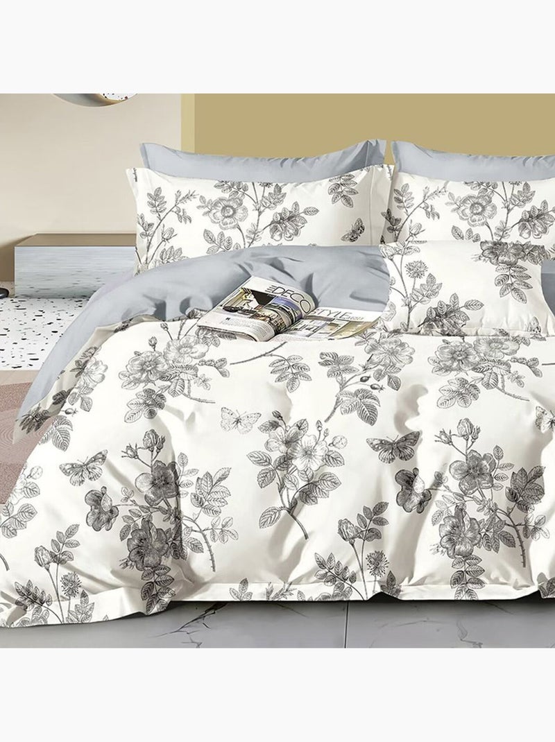 Parure housse de couette avec taie à volant 100% coton - Jouvelle Multicolore - Kiabi