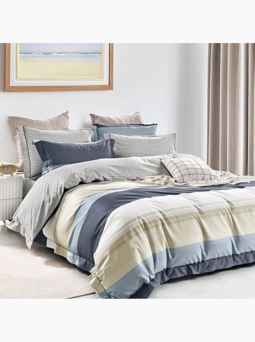 Parure housse de couette avec taie à volant 100% coton - Layera - Kiabi