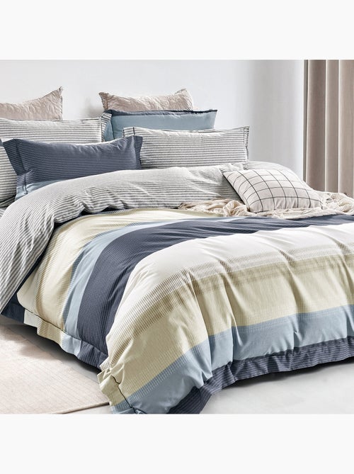 Parure housse de couette avec taie à volant 100% coton - Layera - Kiabi