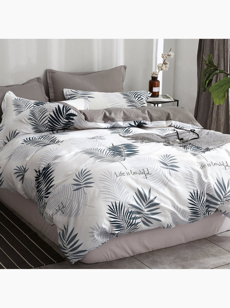 Parure housse de couette avec taie à volant 100% coton - Libful Multicolore - Kiabi