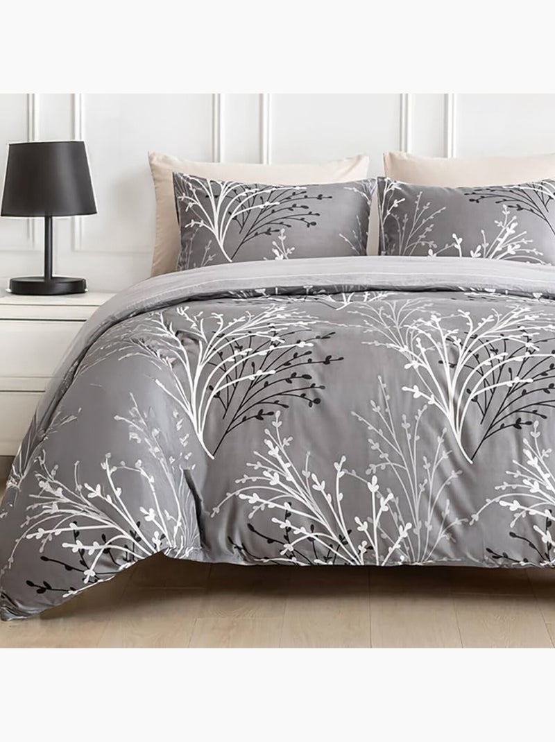 Parure housse de couette avec taie à volant 100% coton - Silverel Multicolore - Kiabi
