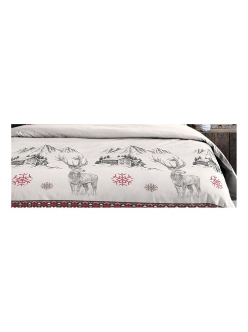 Parure housse de couette bauges rouge 240 x 220 cm – 100 % coton - Kiabi